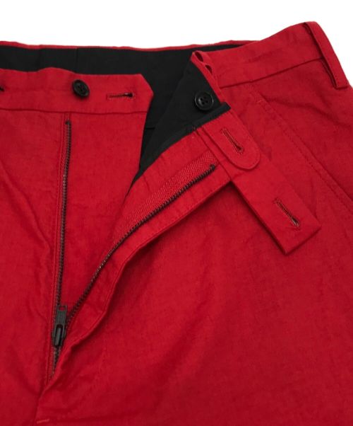 Y's BANG ON!（ワイズバングオン！）Y's BANG ON! (ワイズ バングオン !) No.73裾ファスナースリムパンツコットンクロス レッド サイズ:2の古着・服飾アイテム