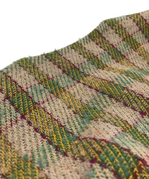 CHANEL（シャネル）CHANEL (シャネル) チェックツイードジャケット ベージュ×グリーン サイズ:不明（実寸参照）の古着・服飾アイテム