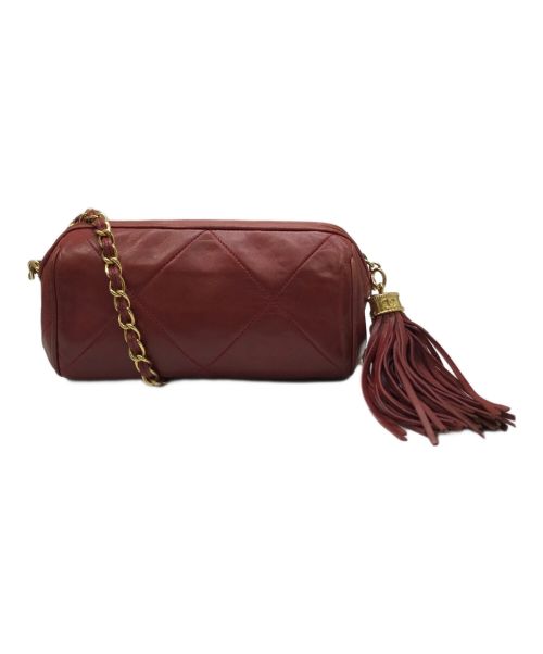 CHANEL（シャネル）CHANEL (シャネル) マトラッセ フリンジ チェーンショルダーバッグ レッドの古着・服飾アイテム