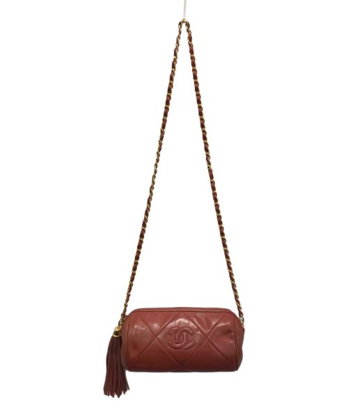CHANEL（シャネル）CHANEL (シャネル) マトラッセ フリンジ チェーンショルダーバッグ レッドの古着・服飾アイテム