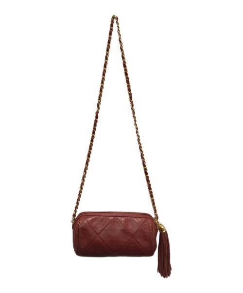 CHANEL（シャネル）CHANEL (シャネル) マトラッセ フリンジ チェーンショルダーバッグ レッドの古着・服飾アイテム