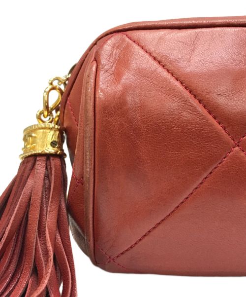 CHANEL（シャネル）CHANEL (シャネル) マトラッセ フリンジ チェーンショルダーバッグ レッドの古着・服飾アイテム