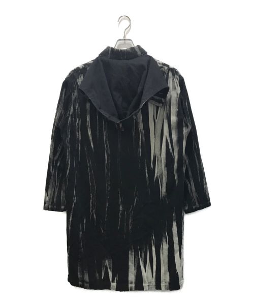 Y's（ワイズ）Y's (ワイズ) フード付総柄コート ブラック サイズ:2の古着・服飾アイテム