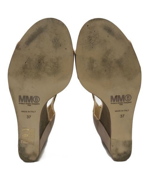 MM6 Maison Margiela（エムエムシックスメゾンマルジェラ）MM6 Maison Margiela (エムエムシックス メゾンマルジェラ) アンクルサンダル ベージュ サイズ:37の古着・服飾アイテム