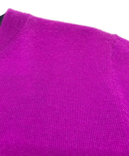 MYLAN（マイラン）MYLAN (マイラン) カシミヤハーフスリーブニット パープル サイズ:不明の古着・服飾アイテム