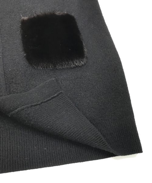 CYCLAS（シクラス）CYCLAS (シクラス) ウールミンクファーポケットカーディガン ブラック サイズ:Sの古着・服飾アイテム