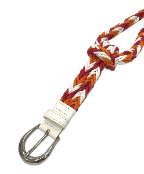 TIBERIO FERRETTI（ティベリオ・フェレッティ）TIBERIO FERRETTI (ティベリオ・フェレッティ) メッシュロープ×レザーベルト NODO オレンジの古着・服飾アイテム