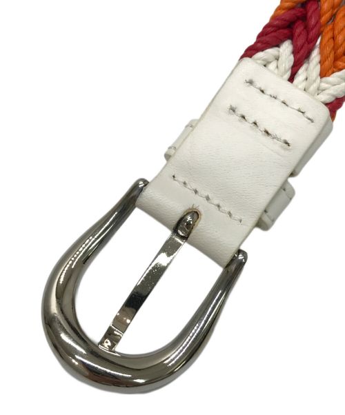 TIBERIO FERRETTI（ティベリオ・フェレッティ）TIBERIO FERRETTI (ティベリオ・フェレッティ) メッシュロープ×レザーベルト NODO オレンジの古着・服飾アイテム