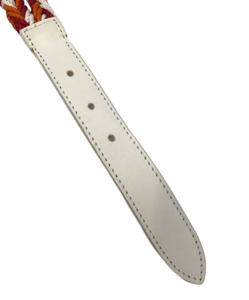 TIBERIO FERRETTI（ティベリオ・フェレッティ）TIBERIO FERRETTI (ティベリオ・フェレッティ) メッシュロープ×レザーベルト NODO オレンジの古着・服飾アイテム