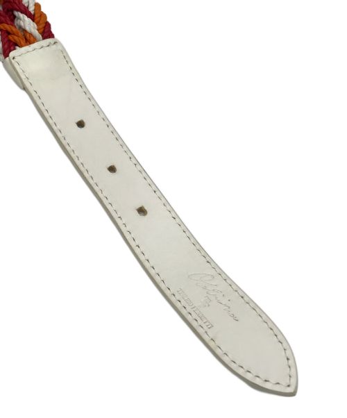 TIBERIO FERRETTI（ティベリオ・フェレッティ）TIBERIO FERRETTI (ティベリオ・フェレッティ) メッシュロープ×レザーベルト NODO オレンジの古着・服飾アイテム