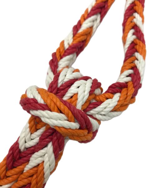 TIBERIO FERRETTI（ティベリオ・フェレッティ）TIBERIO FERRETTI (ティベリオ・フェレッティ) メッシュロープ×レザーベルト NODO オレンジの古着・服飾アイテム