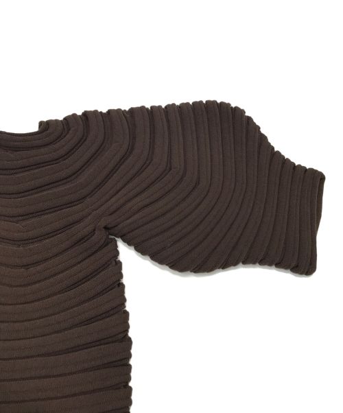 PLEATS PLEASE ISSEY MIYAKE（プリーツプリーズ イッセイミヤケ）PLEATS PLEASE ISSEY MIYAKE (プリーツプリーズ イッセイミヤケ) MUSHROOM KNITワンピース ブラウン サイズ:不明の古着・服飾アイテム