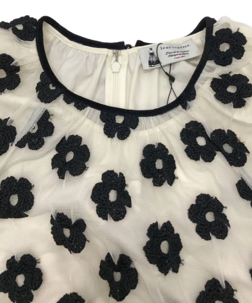 leur logette（ルールロジェット）leur logette (ルールロジェット) フラワーワンピース ホワイト×ブラック サイズ:1 未使用品の古着・服飾アイテム