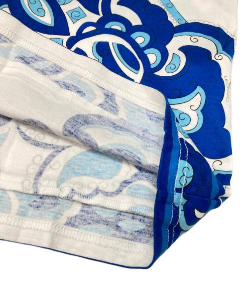 LEONARD（レオナール）LEONARD (レオナール) 半袖カットソー ブルー×ホワイト サイズ:40の古着・服飾アイテム