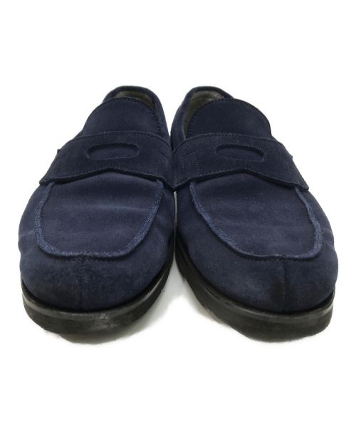 Trading post（トレーディングポスト）Trading post (トレーディングポスト) スエードコインローファー ネイビー サイズ:6 1/2の古着・服飾アイテム