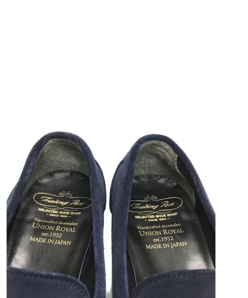 Trading post（トレーディングポスト）Trading post (トレーディングポスト) スエードコインローファー ネイビー サイズ:6 1/2の古着・服飾アイテム