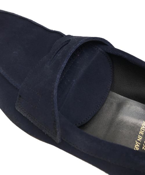 Trading post（トレーディングポスト）Trading post (トレーディングポスト) スエードコインローファー ネイビー サイズ:6 1/2の古着・服飾アイテム