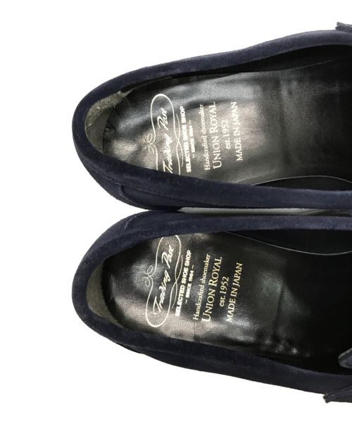 Trading post（トレーディングポスト）Trading post (トレーディングポスト) スエードコインローファー ネイビー サイズ:6 1/2の古着・服飾アイテム