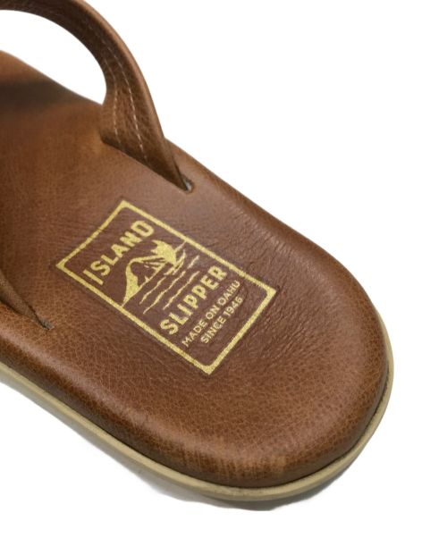 ISLAND SLIPPER（アイランドスリッパ）ISLAND SLIPPER (アイランドスリッパ) ナチュラルレザーサンダル ブラウン サイズ:8の古着・服飾アイテム