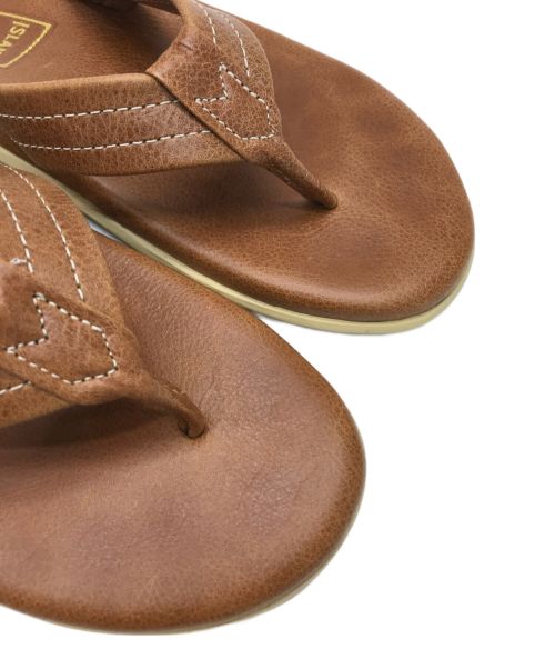 ISLAND SLIPPER（アイランドスリッパ）ISLAND SLIPPER (アイランドスリッパ) ナチュラルレザーサンダル ブラウン サイズ:8の古着・服飾アイテム