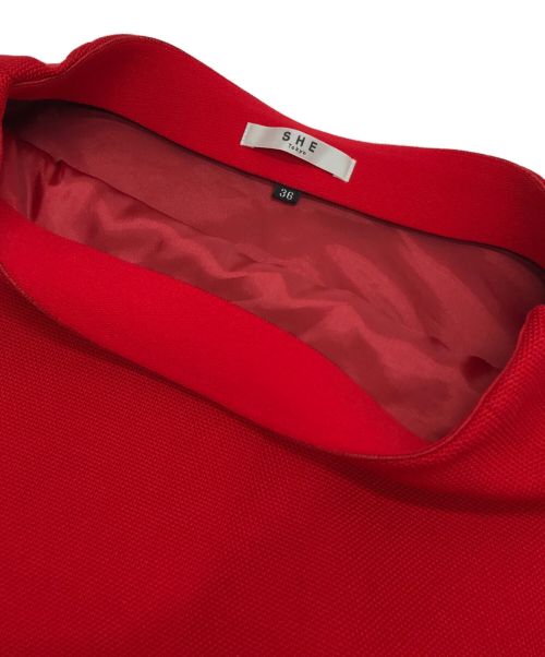 SHE TOKYO（シートーキョー）SHE TOKYO (シートーキョー) フレアスカート レッド サイズ:36の古着・服飾アイテム