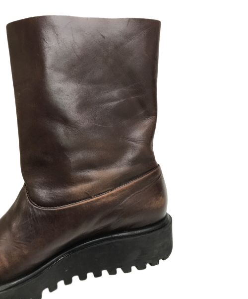 JIL SANDER NAVY（ジルサンダー ネイビー）JIL SANDER NAVY (ジルサンダー ネイビー) レザーブーツ ブラウン サイズ:35の古着・服飾アイテム
