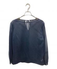 TOMORROW LAND collection（トゥモローランドコレクション）の古着「シルクシアーブラウス」｜ネイビー