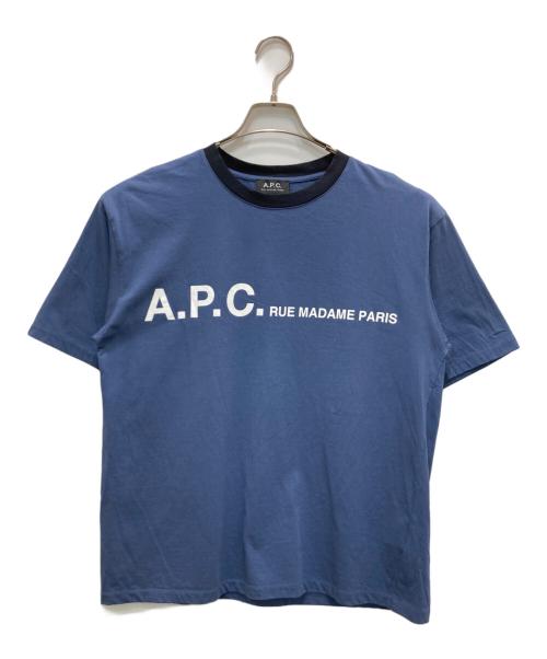 A.P.C.（アーペーセー）A.P.C. (アーペーセー) ロゴカットソー ネイビー サイズ:Mの古着・服飾アイテム