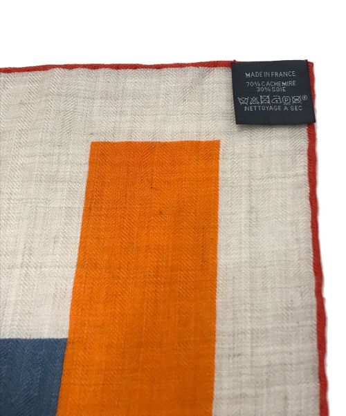 HERMES（エルメス）HERMES (エルメス) カレH100 ベージュ×オレンジの古着・服飾アイテム