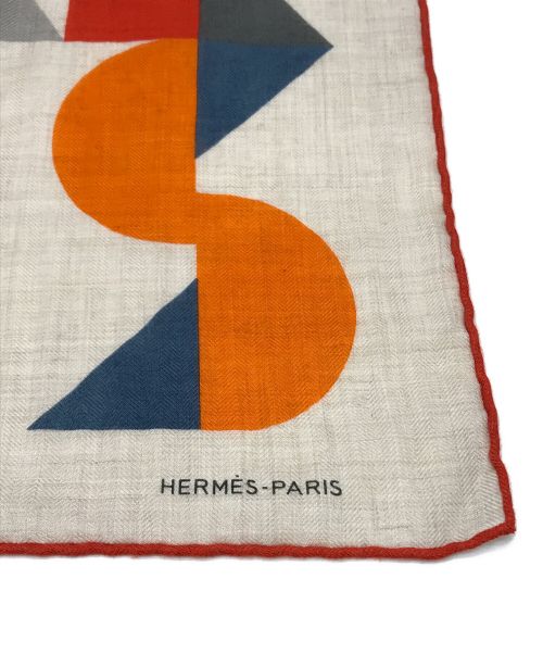 HERMES（エルメス）HERMES (エルメス) カレH100 ベージュ×オレンジの古着・服飾アイテム