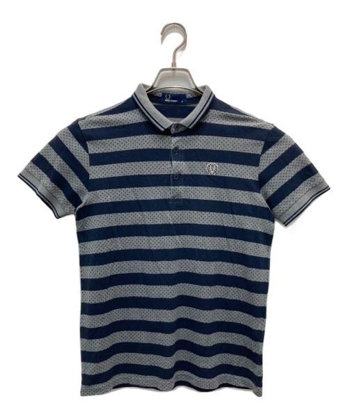 FRED PERRY（フレッドペリー）FRED PERRY (フレッドペリー) ボーダーポロシャツ グレー サイズ:Mの古着・服飾アイテム