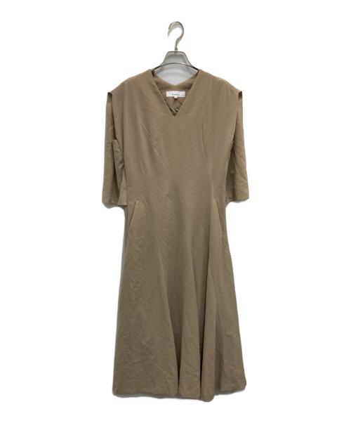 AKIRA NAKA（アキラナカ）AKIRA NAKA (アキラナカ) Letica back cape dress ベージュ サイズ:2の古着・服飾アイテム