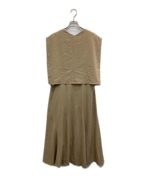 AKIRA NAKA（アキラナカ）AKIRA NAKA (アキラナカ) Letica back cape dress ベージュ サイズ:2の古着・服飾アイテム