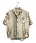 6(ROKU) BEAUTY&YOUTH（ロク ビューティーアンドユース）の古着「STRIPE PRINT SHORT SLEEVE SHIRT/シャツ」｜ホワイト×ブラウン