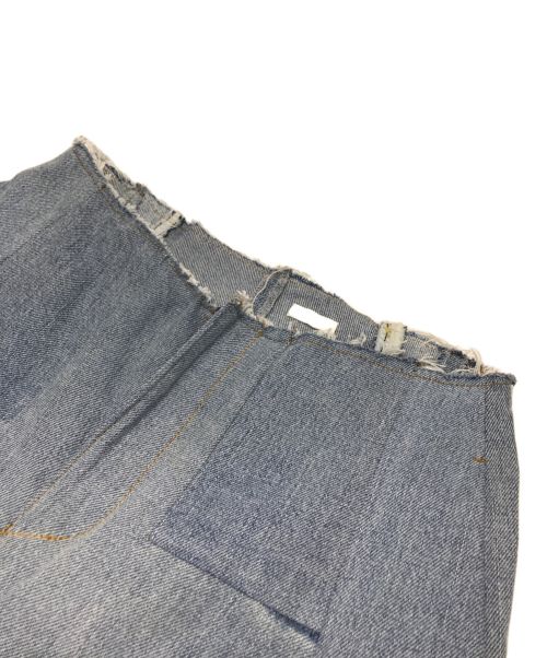 SEEALL（シーオール）SEEALL (シーオール) reconstructed cropped wide denim ネイビー サイズ:Mの古着・服飾アイテム