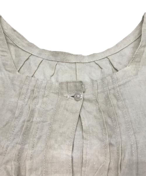 VINTAGE（ヴィンテージ）VINTAGE (ヴィンテージ) ヴィンテージリネンスモックワンピース ベージュ サイズ:不明（実寸参照）の古着・服飾アイテム