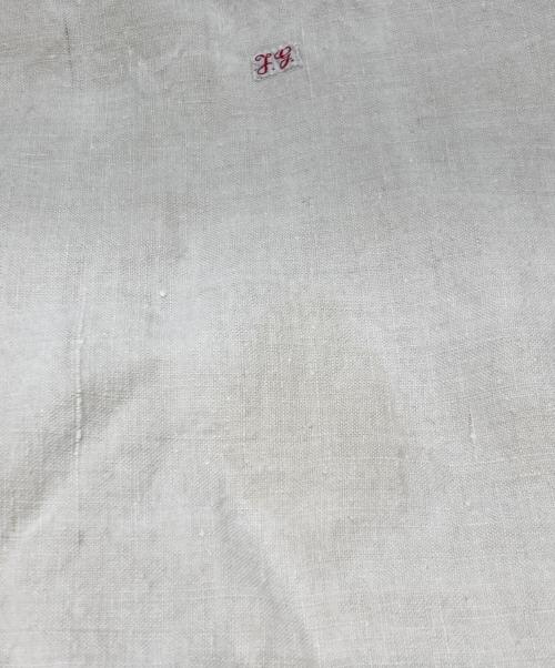 VINTAGE（ヴィンテージ）VINTAGE (ヴィンテージ) ヴィンテージリネンスモックワンピース ベージュ サイズ:不明（実寸参照）の古着・服飾アイテム