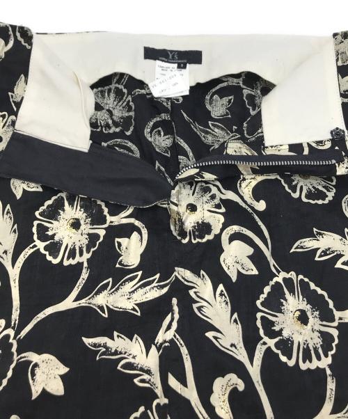 Y's（ワイズ）Y's (ワイズ) リネン総柄スカート ブラック サイズ:3の古着・服飾アイテム