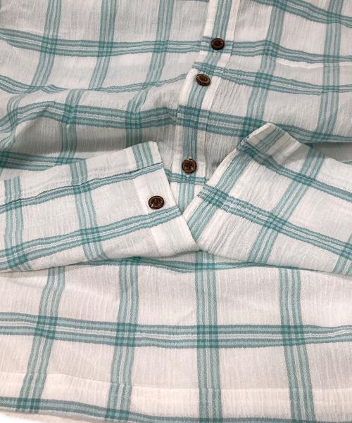 Patagonia（パタゴニア）Patagonia (パタゴニア) 半袖シャツ ホワイト×グリーン サイズ:Sの古着・服飾アイテム