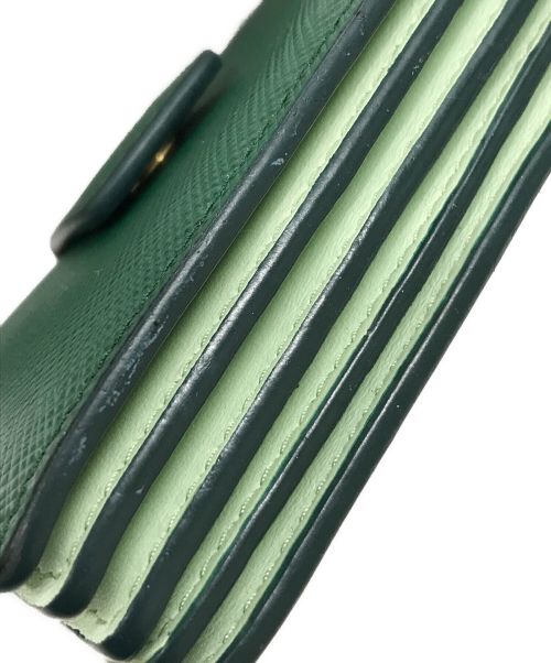 PRADA（プラダ）PRADA (プラダ) サフィアーノ レザー カードケース グリーンの古着・服飾アイテム