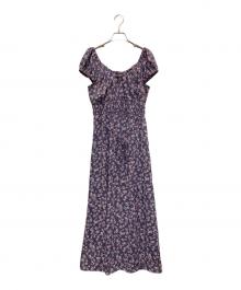 FRAY ID（フレイ アイディー）の古着「フラワープリントオフショルワンピース」｜パープル