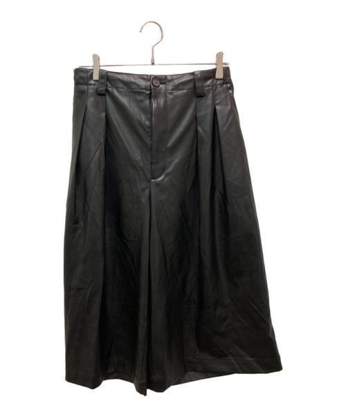 MAISON SPECIAL（メゾンスペシャル）MAISON SPECIAL (メゾンスペシャル) ロイヤルレザー2タックイージープライムワイドショーツ ブラック サイズ:Sの古着・服飾アイテム