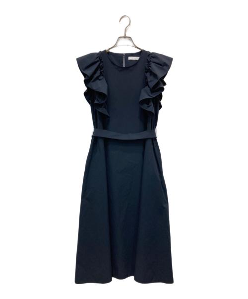 ESTNATION（エストネーション）ESTNATION (エストネーション) ソロテックスフリルワンピース ネイビー サイズ:38の古着・服飾アイテム