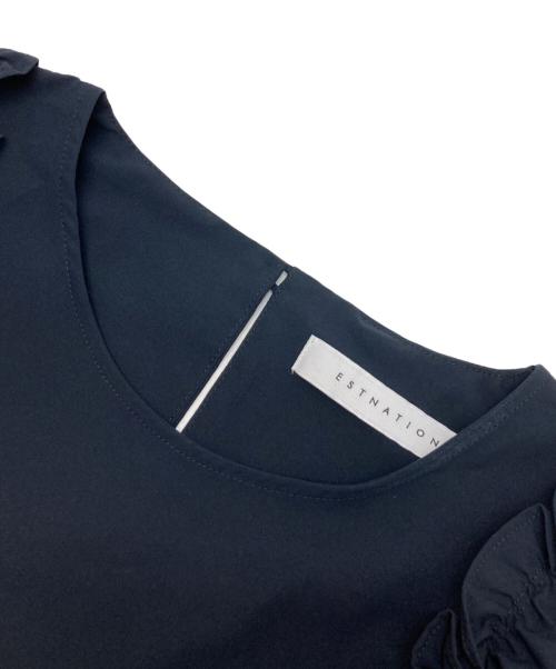 ESTNATION（エストネーション）ESTNATION (エストネーション) ソロテックスフリルワンピース ネイビー サイズ:38の古着・服飾アイテム