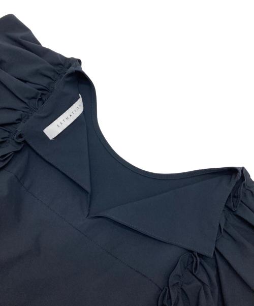 ESTNATION（エストネーション）ESTNATION (エストネーション) ソロテックスフリルワンピース ネイビー サイズ:38の古着・服飾アイテム