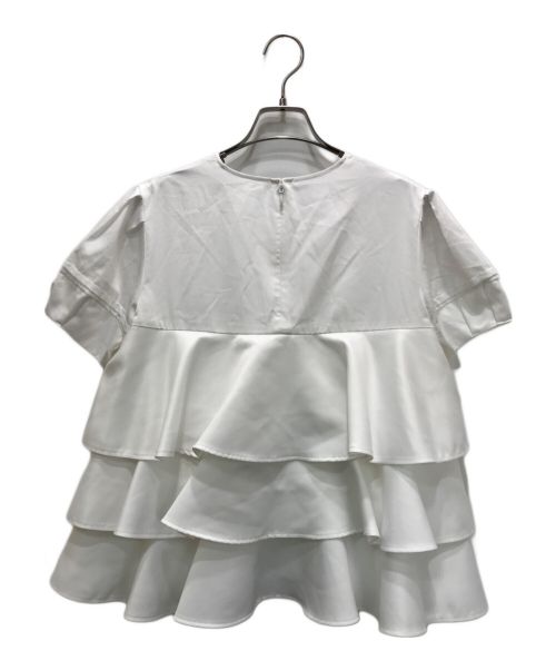 YOKO CHAN（ヨーコチャン）YOKO CHAN (ヨーコチャン) パフスリーブラッフルレイヤーブラウス ホワイト サイズ:FREEの古着・服飾アイテム