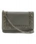 JIMMY CHOO（ジミーチュウ）の古着「スタースタッズ付きメタリックソフトグレイニーカーフレザー・ミニバッグ」｜グレー