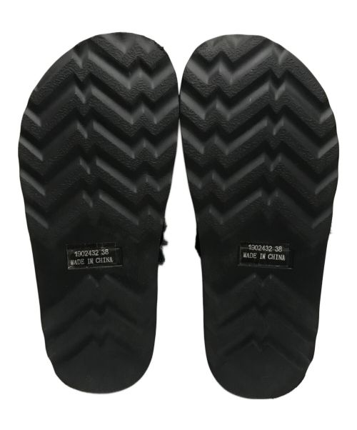 MOHI（モヒ）MOHI (モヒ) ファーサンダル ブラック サイズ:38の古着・服飾アイテム