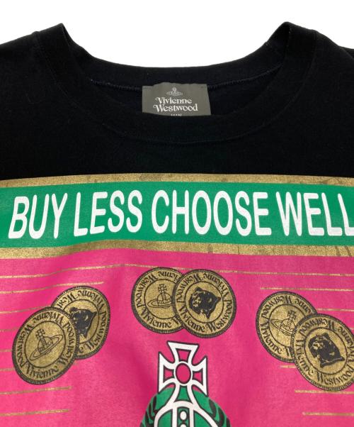 Vivienne Westwood（ヴィヴィアンウエストウッド）Vivienne Westwood (ヴィヴィアンウエストウッド) BUY LESS CHOOSE WELL リラックスTシャツ ブラック サイズ:48の古着・服飾アイテム