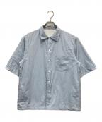 AURALEEオーラリー）の古着「TERRY LINED FINX STRIPE SHIRTS」｜ブルー